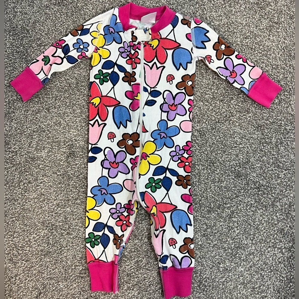 Hanna Andersson Floral Kids One Piece pajamas 6-12 months
